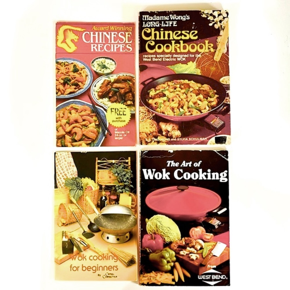 Group of 4 Chinese Wok Cooking Softcover Recipe Cookbooks